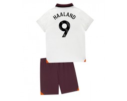 Manchester City Erling Haaland #9 Bortedraktsett Barn 2023-24 Kortermet (+ Korte bukser)